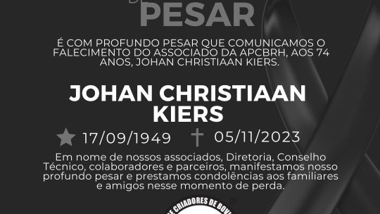 Nota de Pesar - Johan Christiaan Kiers